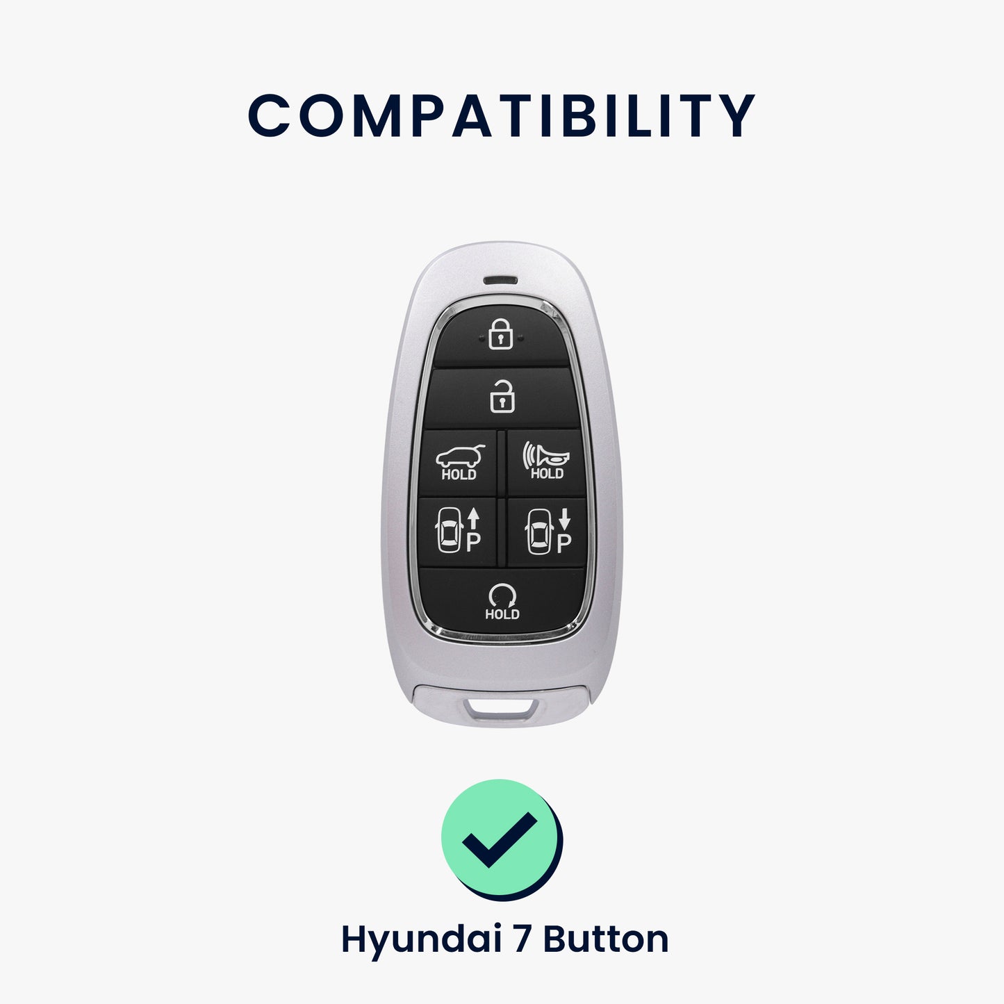 kwmobile Car Key Fob Cover compatible with Hyundai 7-Button Ioniq 5 Tucson NX4 Santafe - Silicone Case