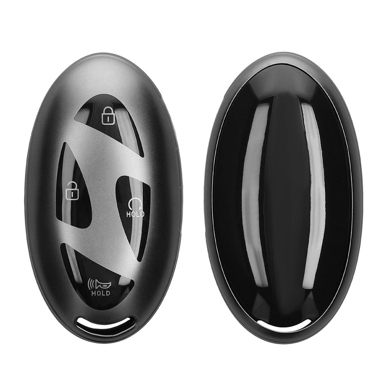 kwmobile Autoschlüssel Hülle kompatibel mit Hyundai 7-Tasten Ioniq 6 Grandeur GN7 KONA 2023 - Schlüsselhülle Silikon Cover - Schwarz matt Schwarz Schwarz matt  [dsg01]