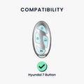 kwmobile Car Key Cover Compatible with Hyundai 7 Button Ioniq 6 Grandeur GN7 KONA 2023 - Silicone Key Fob Cover