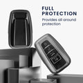 kwmobile Car Key Fob Cover Compatible with Toyota 4-Button 2018-2024 RAV4 Avalon Camry C-HR Prius - Silicone Case