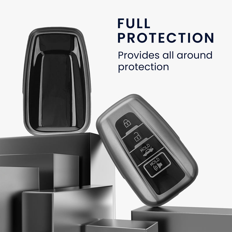 kwmobile Car Key Fob Cover Compatible with Toyota 4-Button 2018-2024 RAV4 Avalon Camry C-HR Prius - Silicone Case