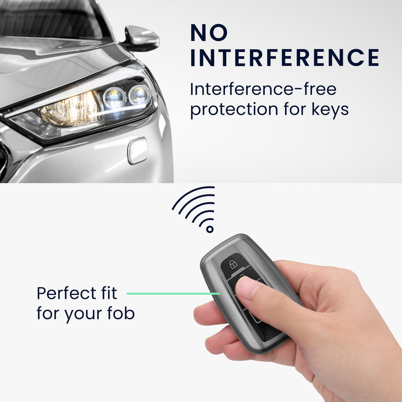 kwmobile Car Key Fob Cover Compatible with Toyota 4-Button 2018-2024 RAV4 Avalon Camry C-HR Prius - Silicone Case