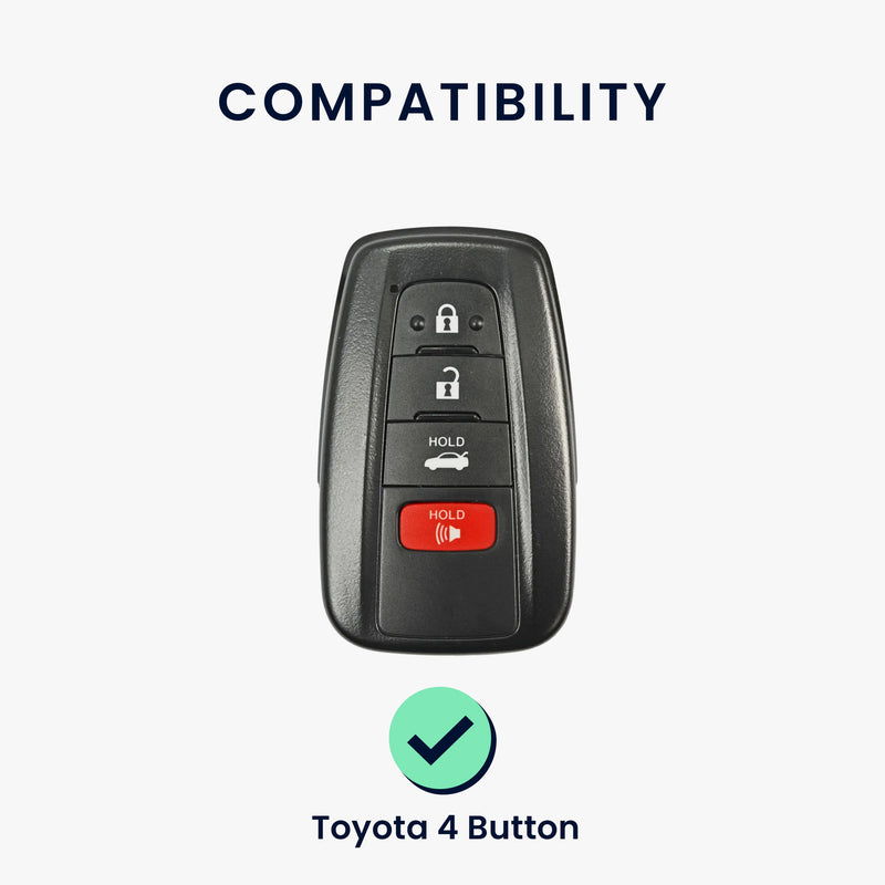 kwmobile Car Key Fob Cover Compatible with Toyota 4-Button 2018-2024 RAV4 Avalon Camry C-HR Prius - Silicone Case
