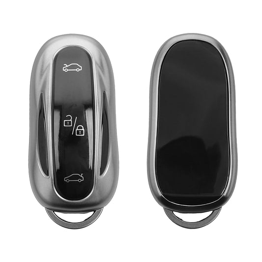 kwmobile Autoschlüssel Hülle kompatibel mit Tesla Model X Autoschlüssel - Schlüsselhülle Silikon Cover - Schwarz matt Schwarz Schwarz matt  [dsg01]