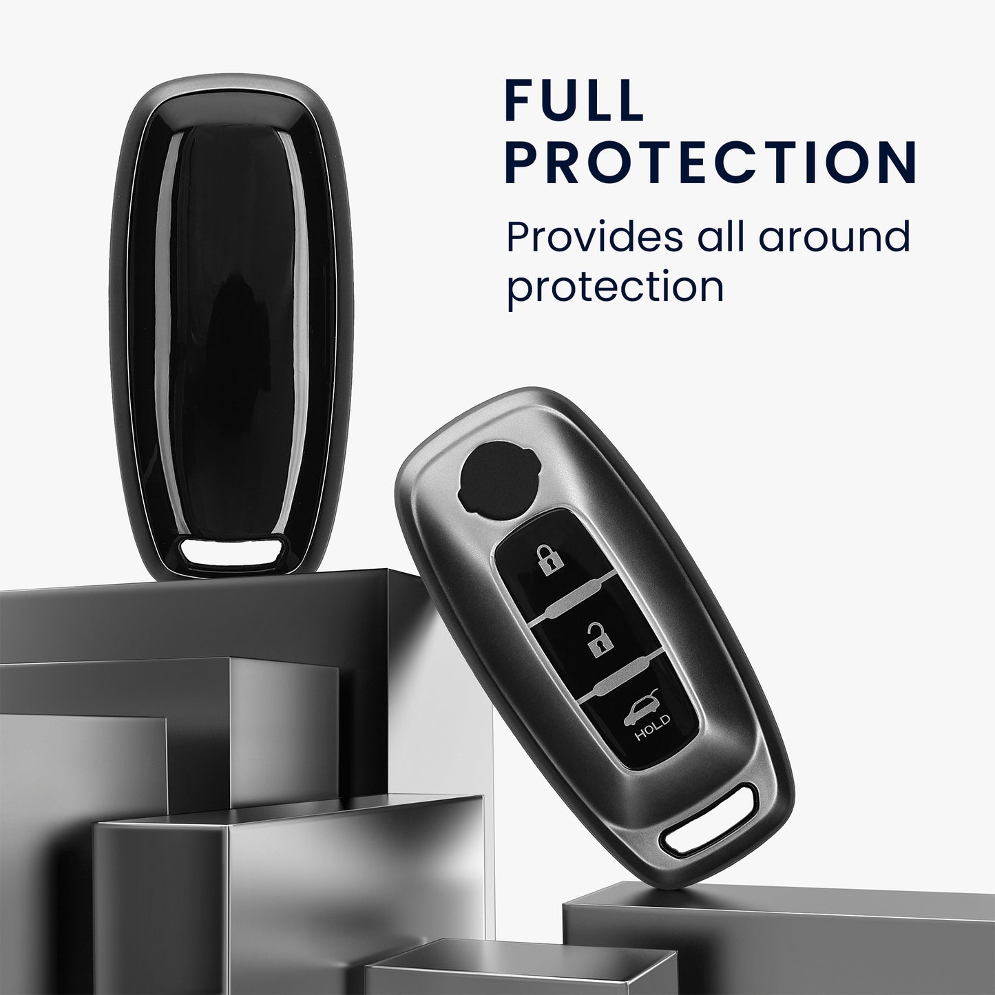 kwmobile Car Key Fob Cover Compatible with Nissan 3-Button Ariya B6 B9 X-trail T33 Qashqai - Silicone Protective Case