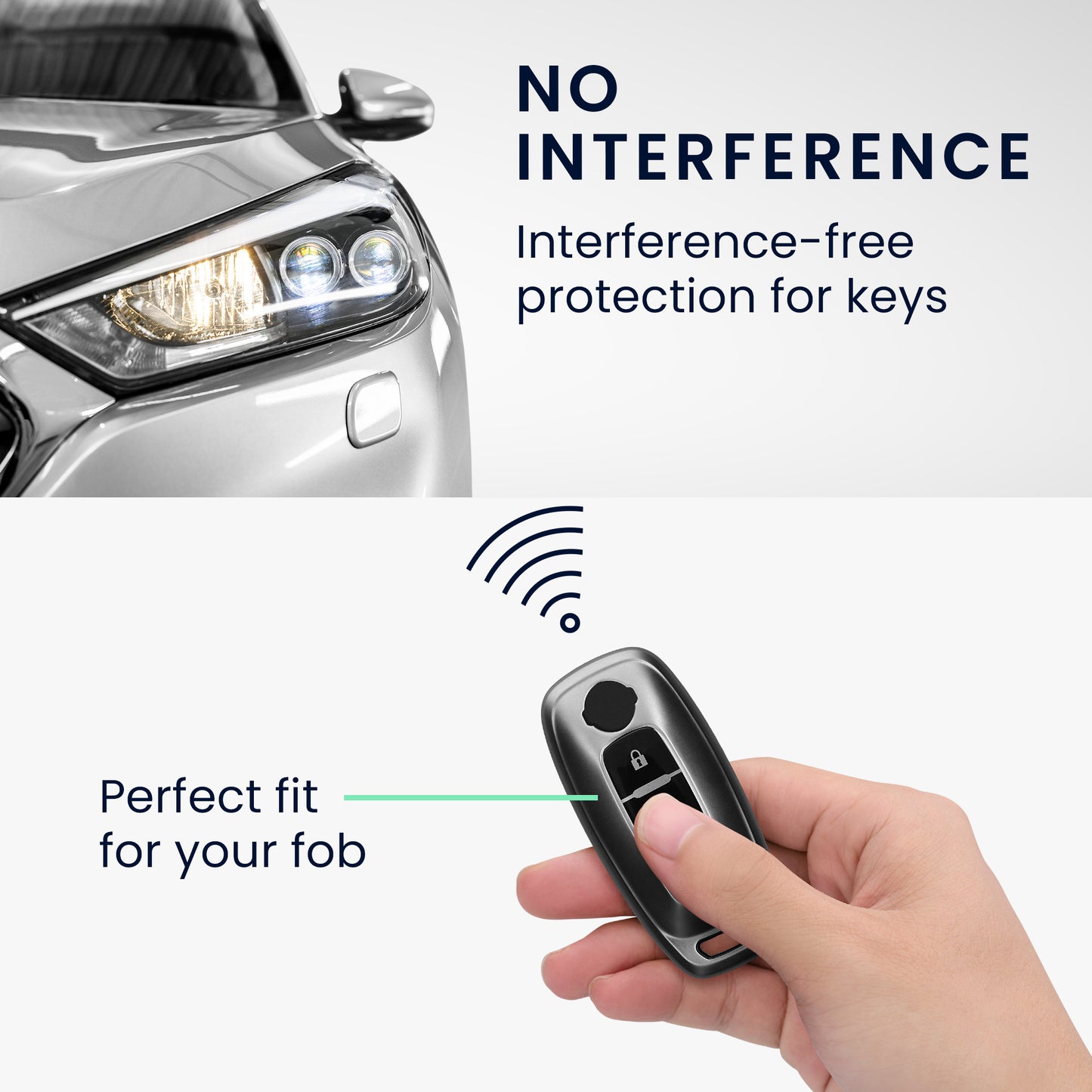 kwmobile Car Key Fob Cover Compatible with Nissan 3-Button Ariya B6 B9 X-trail T33 Qashqai - Silicone Protective Case