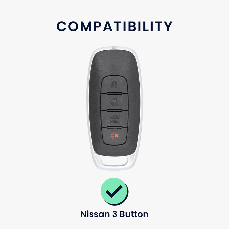 kwmobile Car Key Fob Cover Compatible with Nissan 3-Button Ariya B6 B9 X-trail T33 Qashqai - Silicone Protective Case