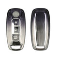 kwmobile Autoschlüssel Hülle kompatibel mit Nissan 3-Tasten Ariya B6 B9 X-trail T33 Qashqai - Schlüsselhülle Silikon Cover - Dunkelgrau Silber Dunkelgrau  [dsg03]