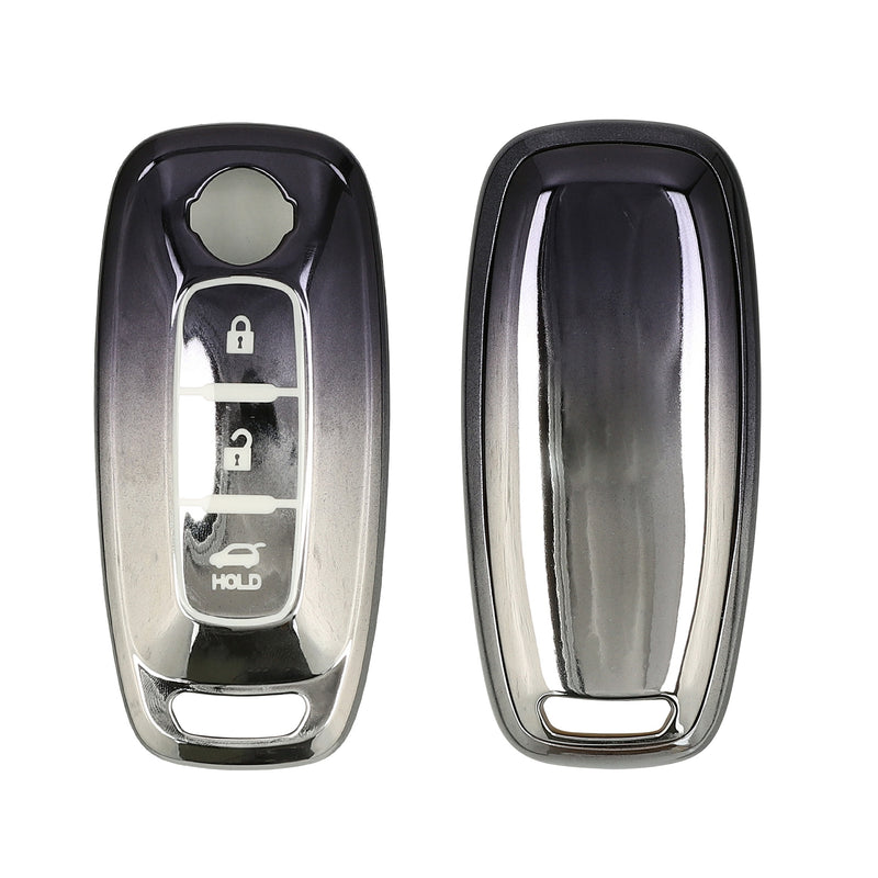 kwmobile Autoschlüssel Hülle kompatibel mit Nissan 3-Tasten Ariya B6 B9 X-trail T33 Qashqai - Schlüsselhülle Silikon Cover - Dunkelgrau Silber Dunkelgrau  [dsg03]