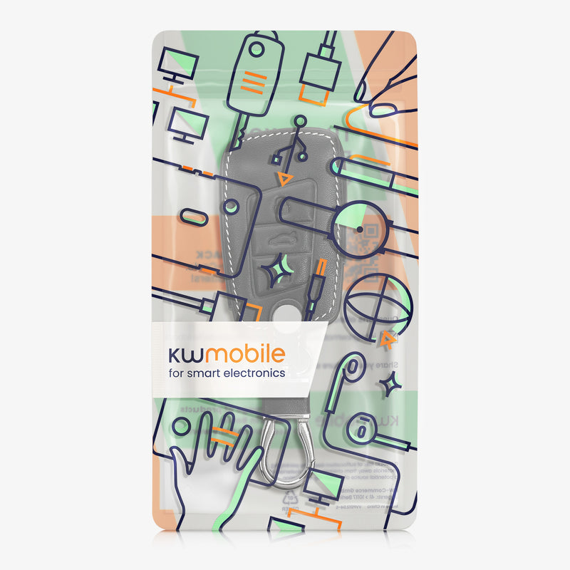 kwmobile Car Key Cover compatible with VW 3-Button Car Key (Keyless Go only)