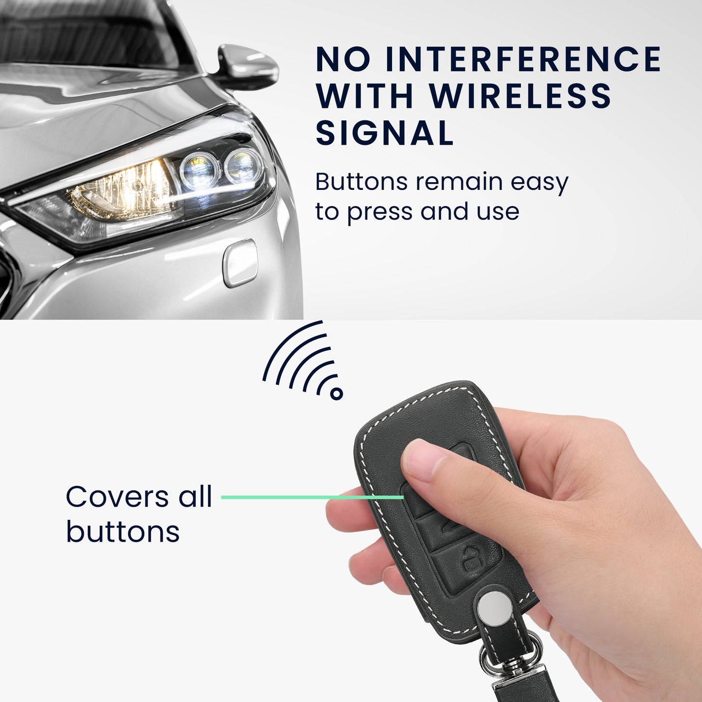 kwmobile Car Key Cover compatible with VW 3-Button Car Key (Keyless Go only)