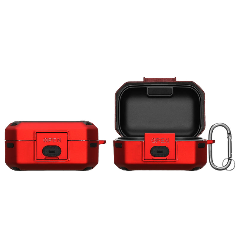 kwmobile Hülle kompatibel mit Sennheiser MOMENTUM True Wireless 3 / true Wireless 4 Case - Hardcover Schutzhülle - Kopfhörer Tasche Silikon Kunststoff Cover - Rot Schwarz Rot  [dsg01]