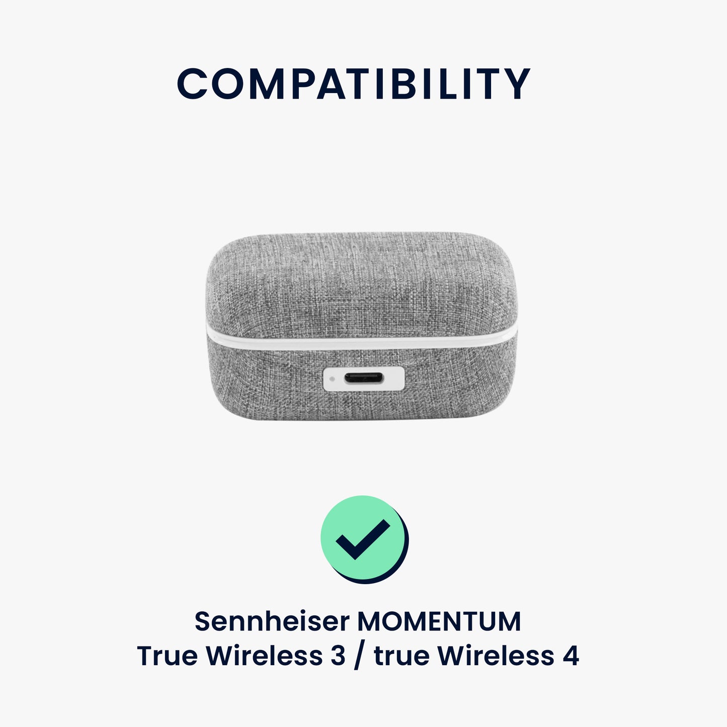 kwmobile Case Compatible with Sennheiser MOMENTUM True Wireless 3 / True Wireless 4 Case Hardcover Protective Headphone Pouch Cover
