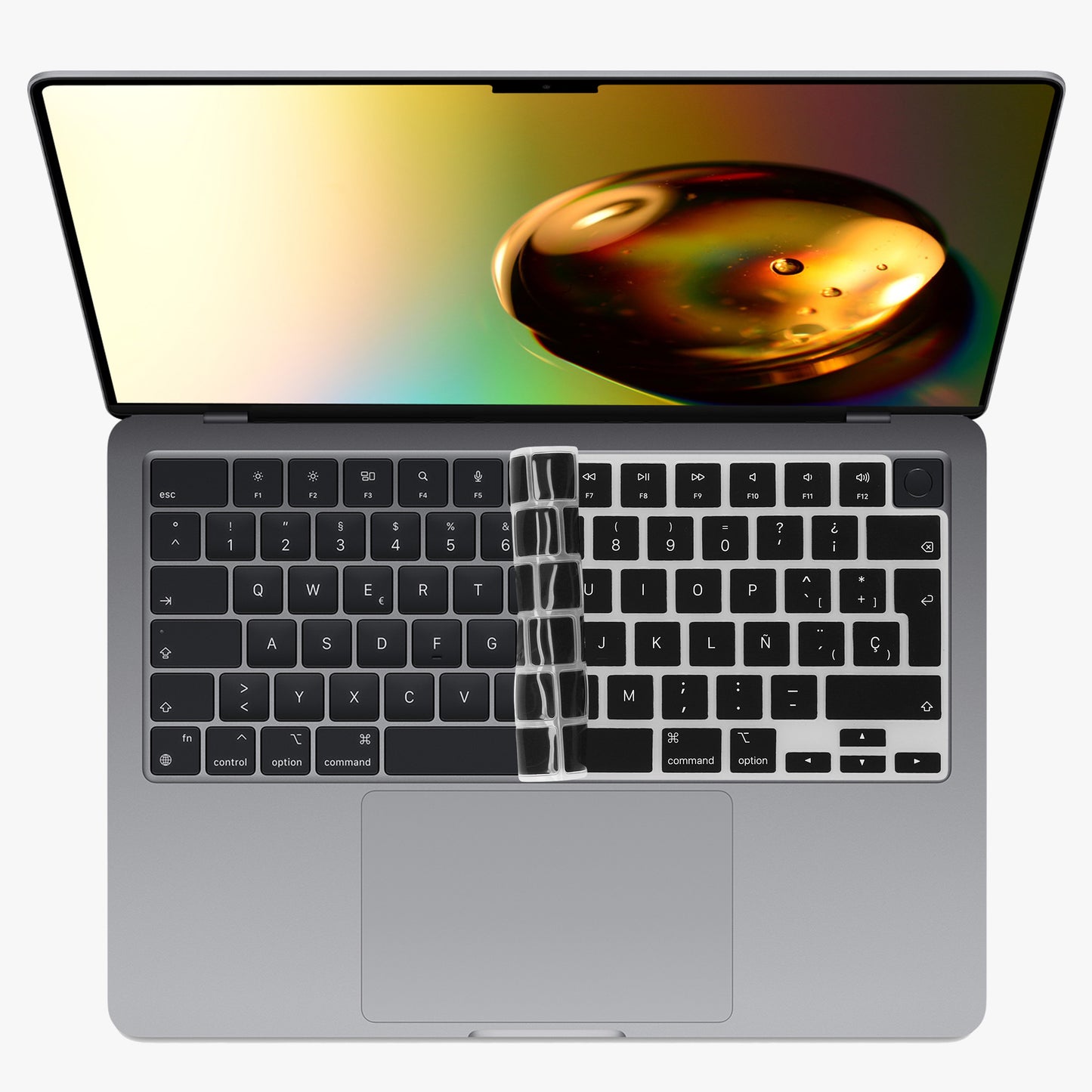 Silicone Keyboard Cover QWERTY (Spanish) Compatible with Apple Macbook Air 13.6 M3 2024 A3113