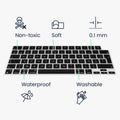 Silicone Keyboard Cover AZERTY (France, Belgium) compatible with Apple Macbook Air 15 M3 2024 A3114
