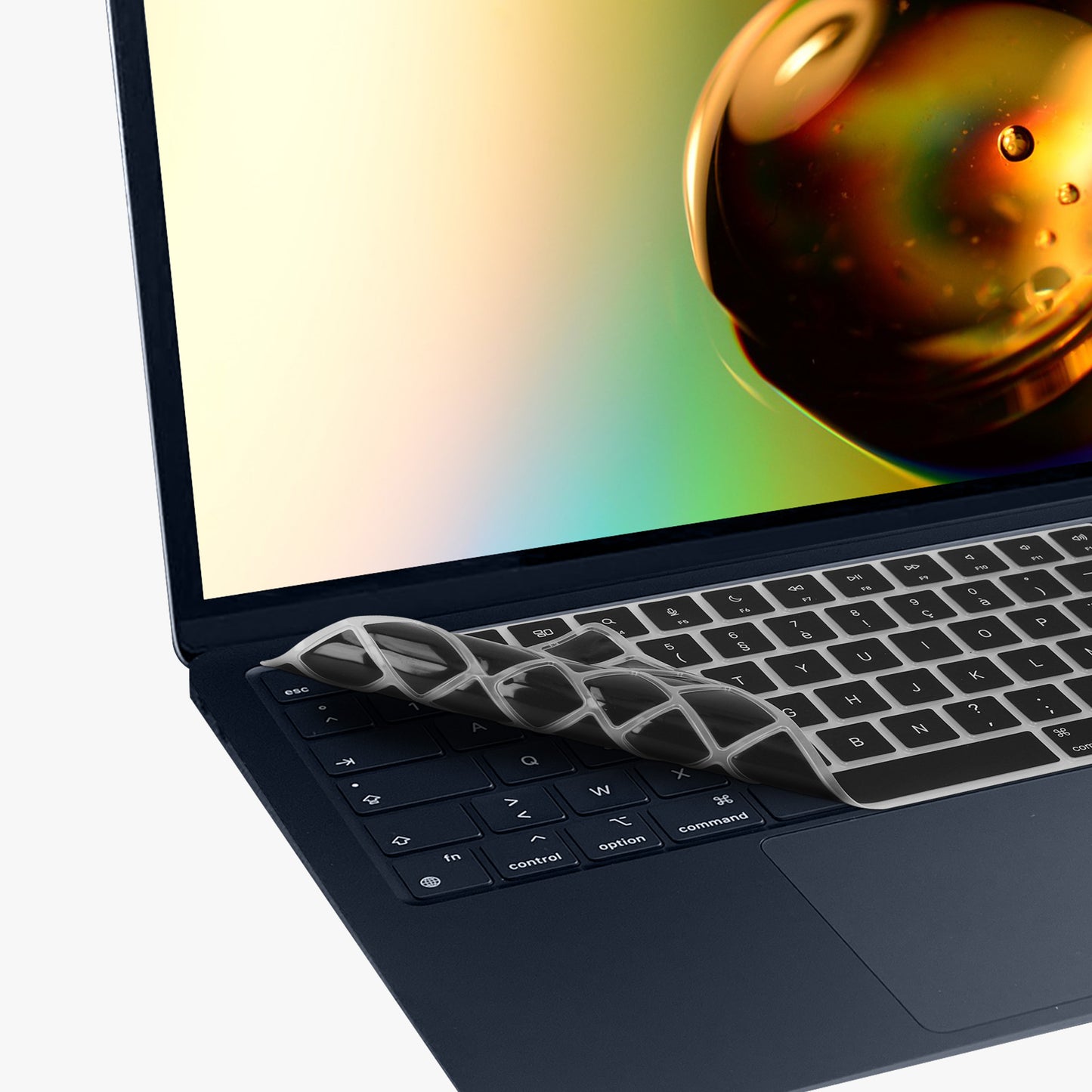 Silicone Keyboard Cover AZERTY (France, Belgium) compatible with Apple Macbook Air 15 M3 2024 A3114