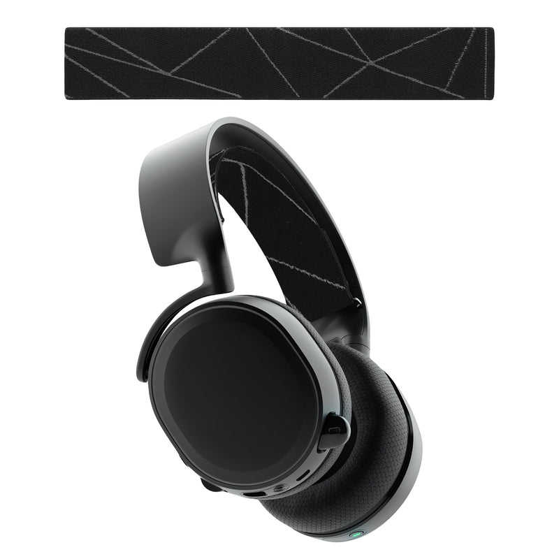 kwmobile Ersatz Bügelpolster kompatibel mit SteelSeries Arctis 3 / Arctis 5 Kopfbügel - Kopfbügelpolster aus Nylon - Kopfhörer Ersatz Bügel mit Polster - Schwarz Grau Schwarz  [dsg01]