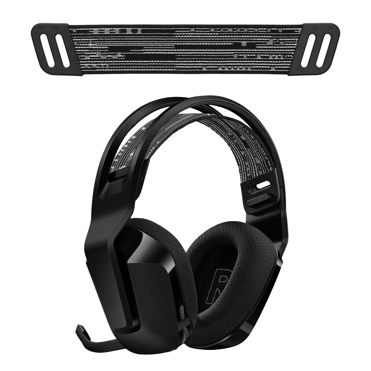 kwmobile Ersatz Bügelpolster kompatibel mit Logitech G733 / G335 / G535 Kopfbügel - Kopfbügelpolster aus Nylon - Kopfhörer Ersatz Bügel mit Polster - Schwarz Weiß Schwarz  [dsg01]