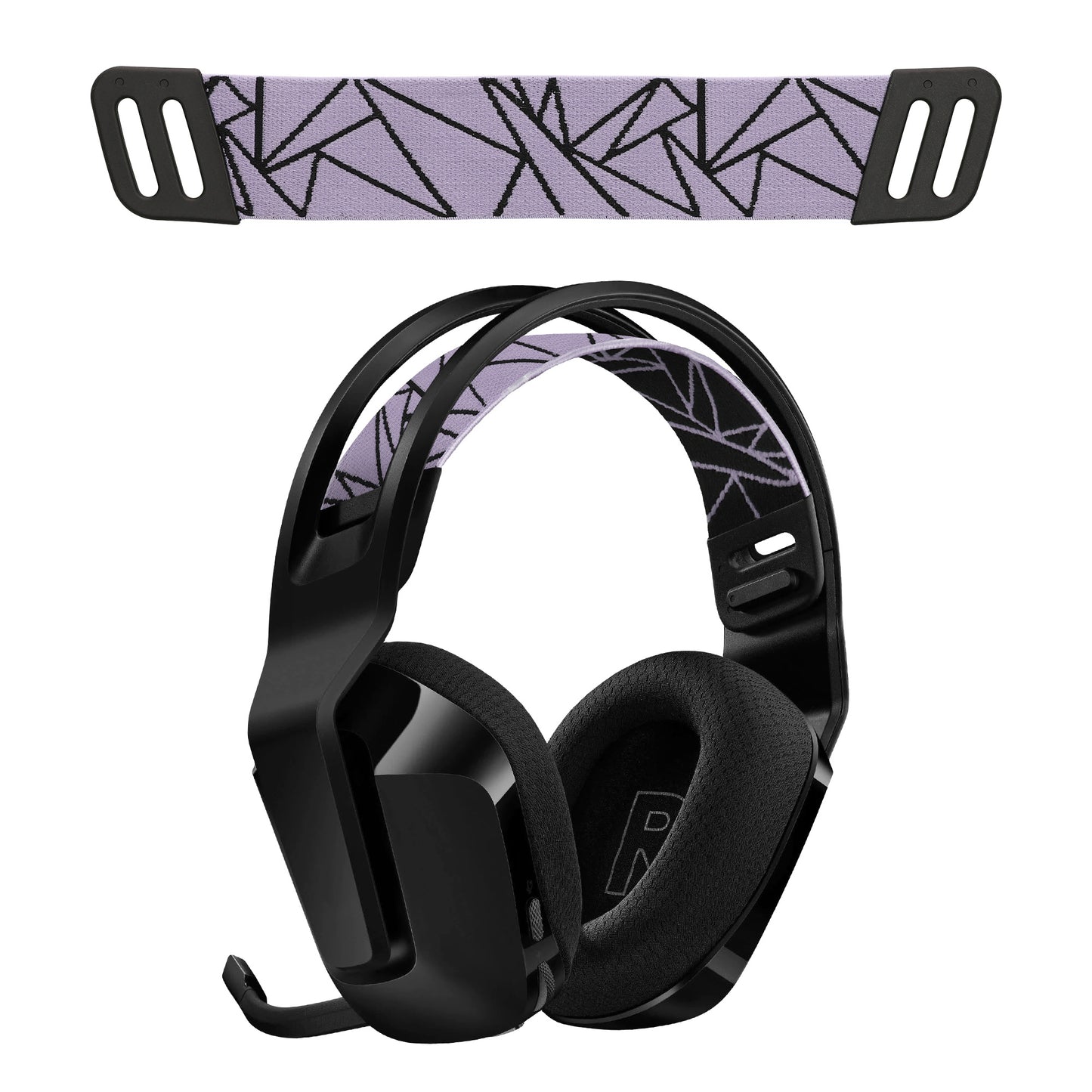 kwmobile Ersatz Bügelpolster kompatibel mit Logitech G733 / G335 / G535 Kopfbügel - Kopfbügelpolster aus Nylon - Kopfhörer Ersatz Bügel mit Polster - Schwarz Violett Schwarz  [dsg02]