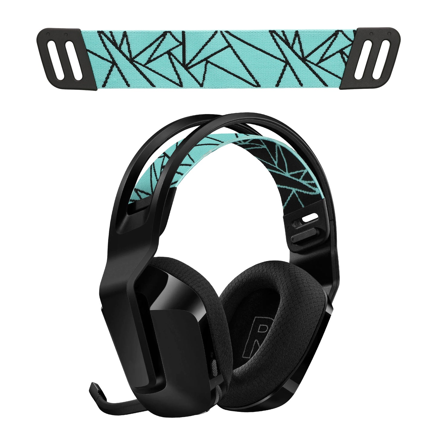 kwmobile Ersatz Bügelpolster kompatibel mit Logitech G733 / G335 / G535 Kopfbügel - Kopfbügelpolster aus Nylon - Kopfhörer Ersatz Bügel mit Polster - Schwarz Blau Schwarz  [dsg03]