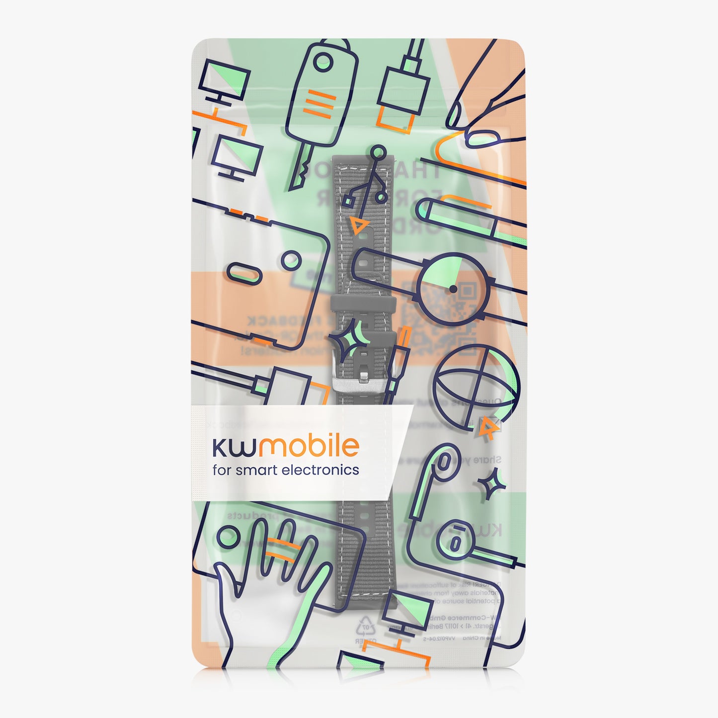 kwmobile Wristband compatible with Huami Amazfit Bip 5 Unity / Amazfit Bip 5 / Amazfit GTR 4 Band Fitness Tracker Sports Wristband Internal Dimensions 14 - 22 cm