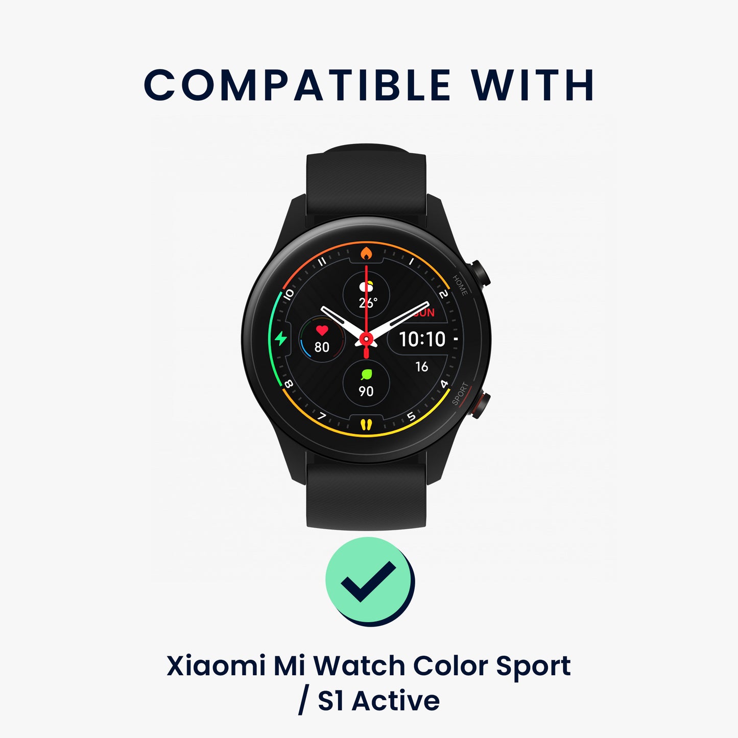 kwmobile Strap compatible with Xiaomi Mi Watch Color Sport / S1 Active Band - Made of Nylon and Silicone - Fitness Tracker Sport Strap - Inner Dimensions 14 - 22 cm