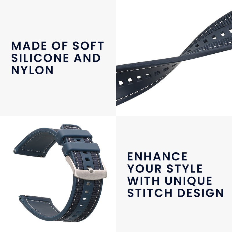 kwmobile Strap compatible with Xiaomi Mi Watch Color Sport / S1 Active Band - Made of Nylon and Silicone - Fitness Tracker Sport Strap - Inner Dimensions 14 - 22 cm