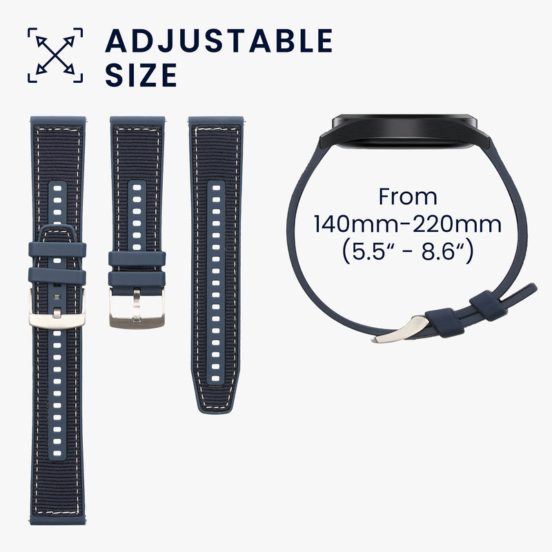 kwmobile Strap compatible with Xiaomi Mi Watch Color Sport / S1 Active Band - Made of Nylon and Silicone - Fitness Tracker Sport Strap - Inner Dimensions 14 - 22 cm