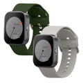 kwmobile 2x Uhrenarmband für CMF by Nothing Watch Pro (D395) Armband - Fitnesstracker Band Set aus TPU Silikon - Ersatzarmband Smartwatch - Grau Dunkelgrün Grau  [dsg04]