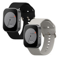 kwmobile 2x Uhrenarmband für CMF by Nothing Watch Pro (D395) Armband - Fitnesstracker Band Set aus TPU Silikon - Ersatzarmband Smartwatch - Schwarz Grau Schwarz  [dsg06]