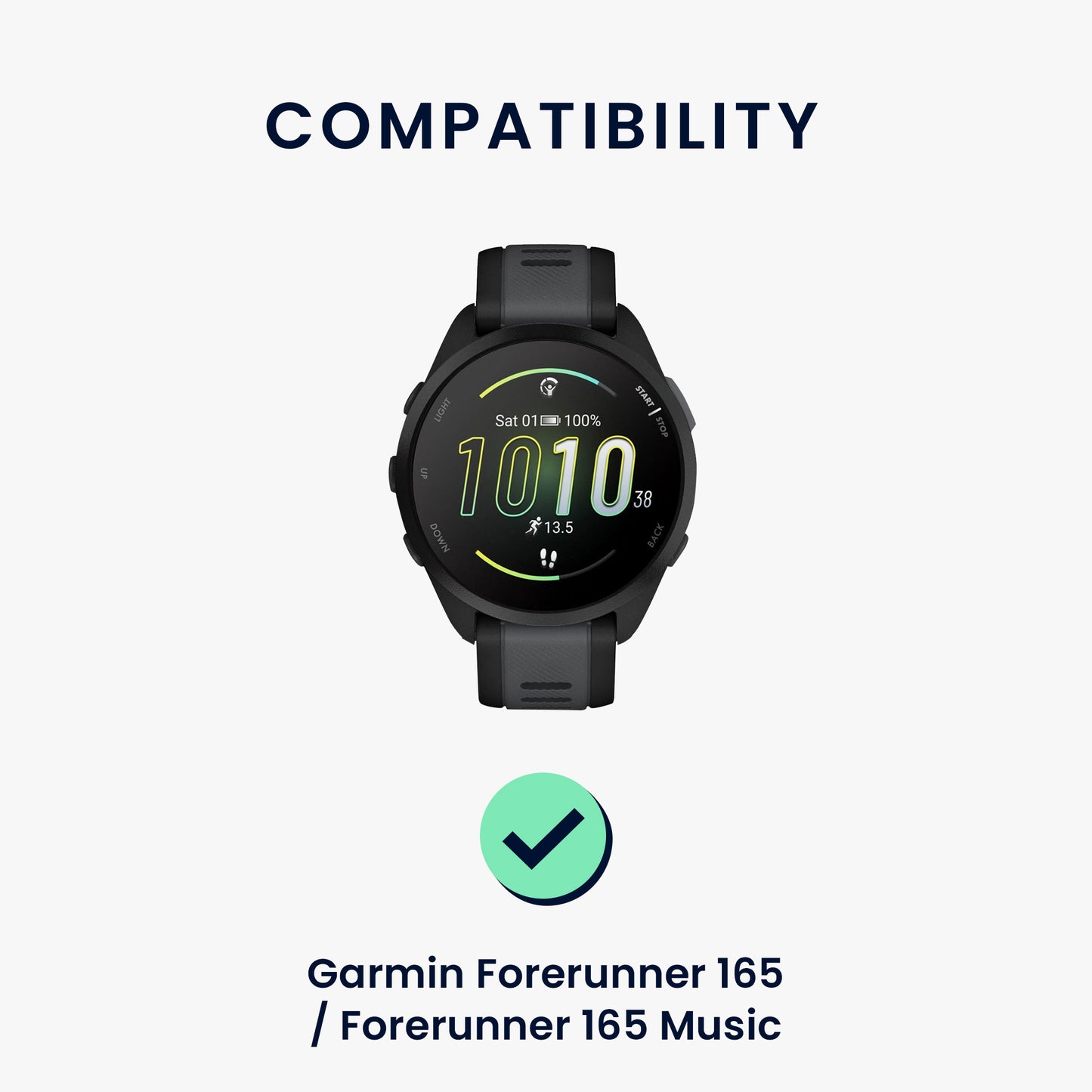 kwmobile Sports Armband compatible with Garmin Forerunner 165 / Forerunner 165 Music Band - Fitness Tracker Band Set