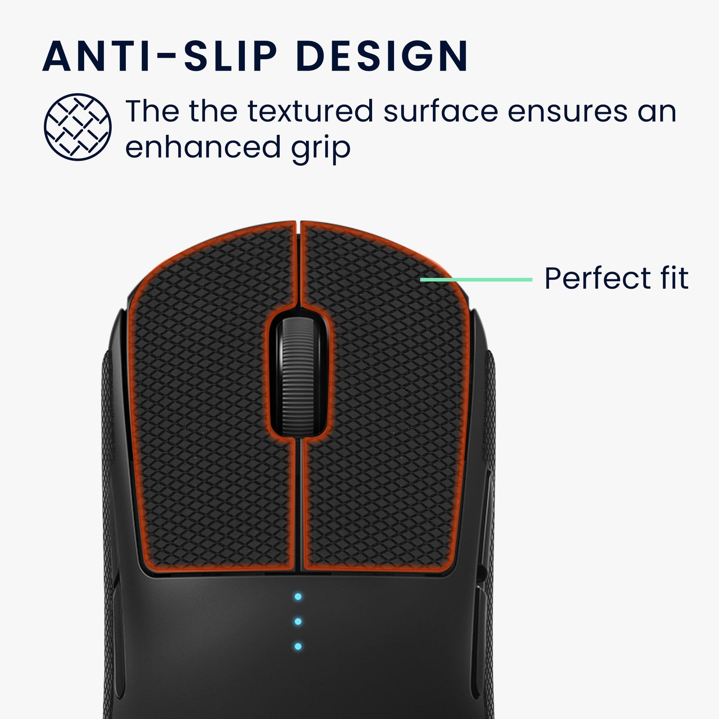 kwmobile Gaming Mouse Grip Tape for Logitech G Pro Wireless Mouse Grip Tape Non-Slip Grip Tape for PC Mouse