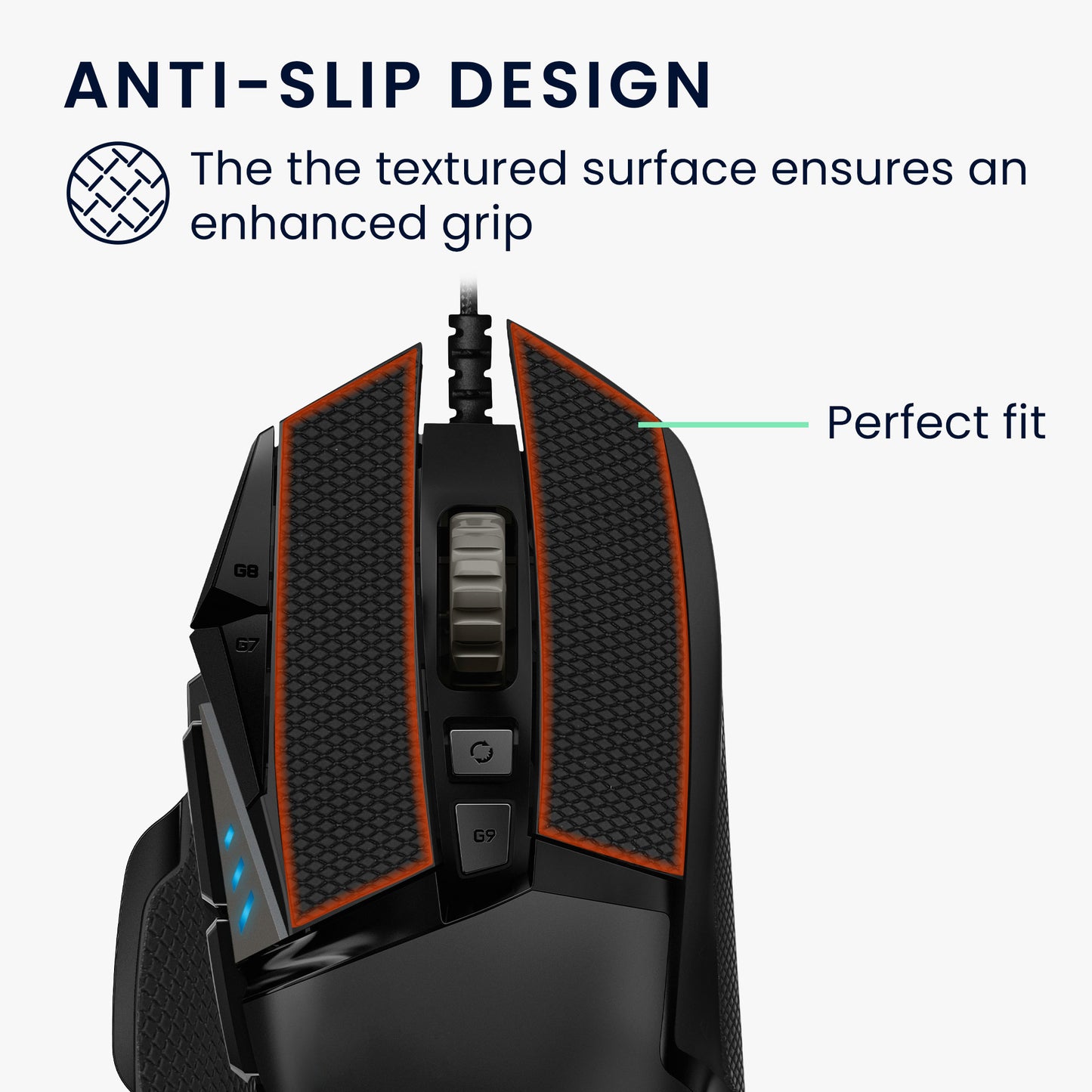 kwmobile Gaming Mouse Grip Tape for Logitech G502 Mouse Grip Tape Non-Slip Grip Tape for PC Mouse