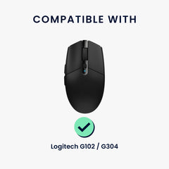 kwmobile Gaming Maus Grip Tape für Logitech G102 / G304 Mouse Grip Tape Rutschfestes Griffband für PC Maus - Schwarz