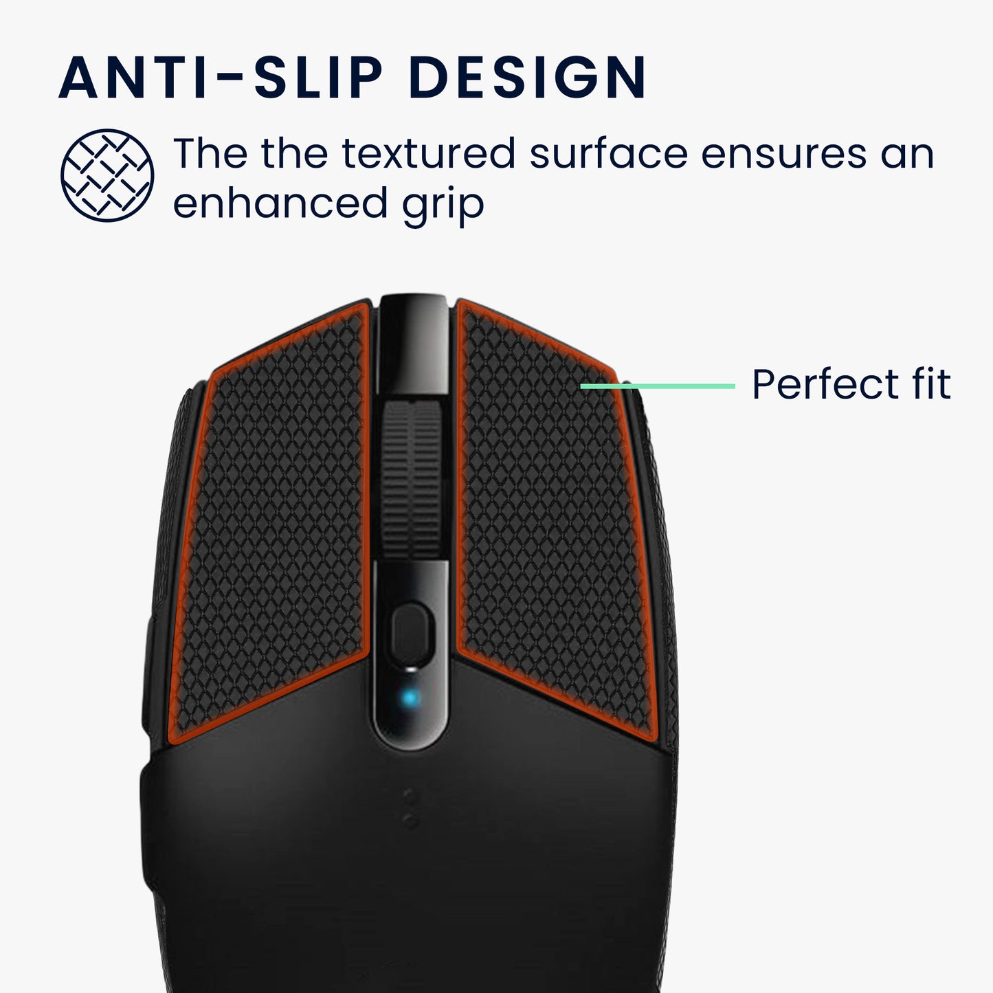kwmobile Gaming Mouse Grip Tape for Logitech G102 / G304 Mouse Grip Tape Non-Slip Grip Tape for PC Mouse