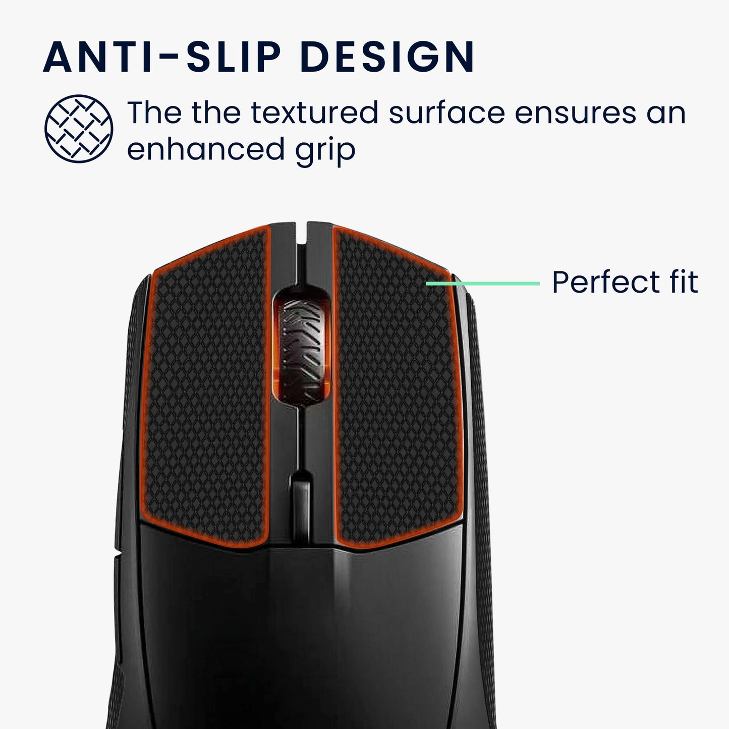 kwmobile Gaming Mouse Grip Tape for SteelSeries Rival 3 Mouse Grip Tape Anti-Slip Grip Tape for PC Mouse