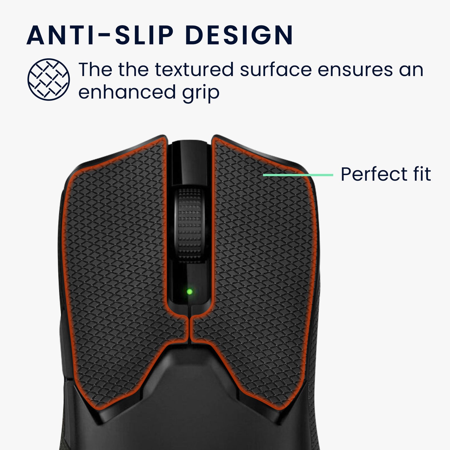 kwmobile Gaming Mouse Grip Tape for Razer Viper V2 Pro Mouse Grip Tape - Anti-Slip Grip Tape for PC Mouse