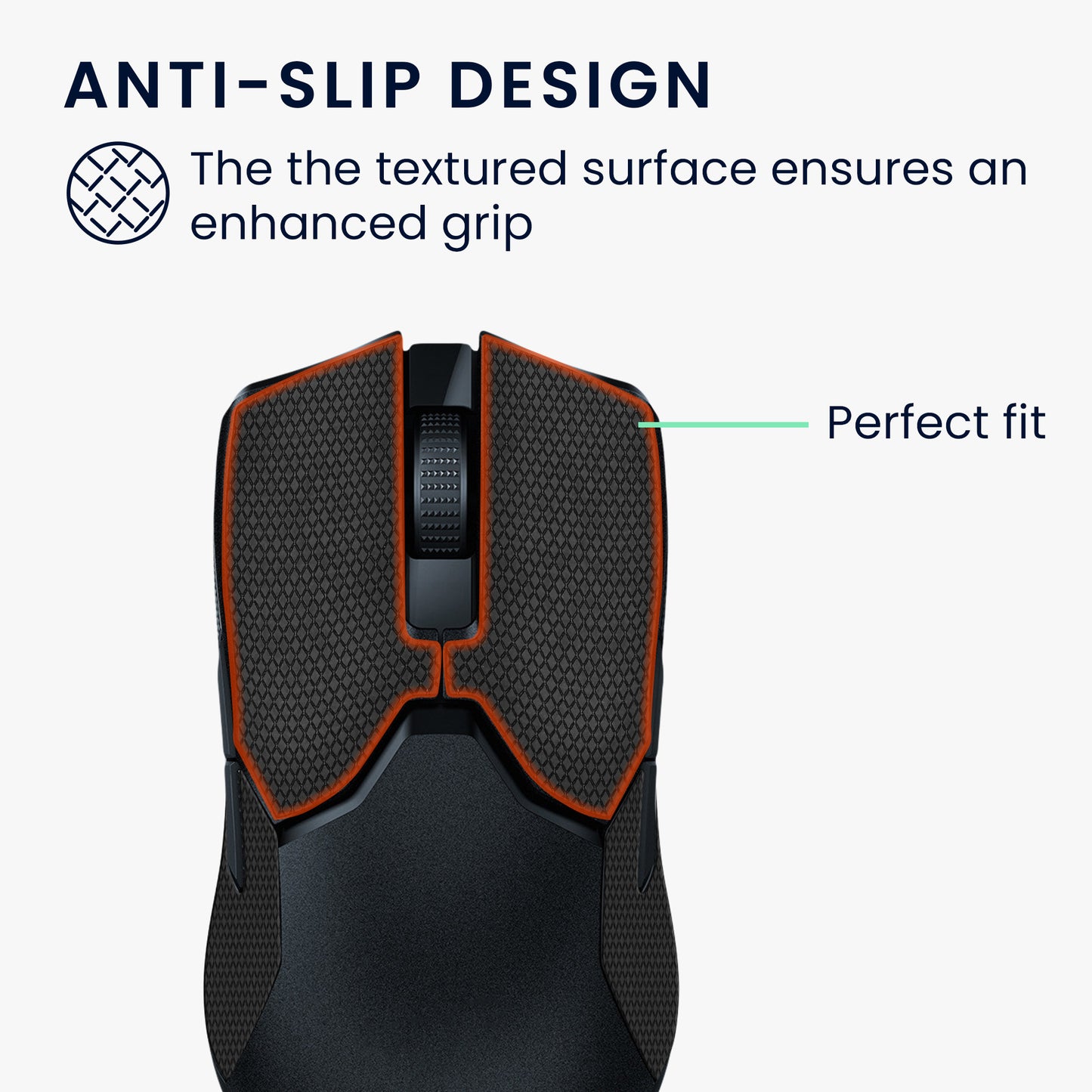 kwmobile Gaming Mouse Grip Tape for Razer Viper 8k HZ Mouse Grip Tape Non-Slip Grip Tape for PC Mouse