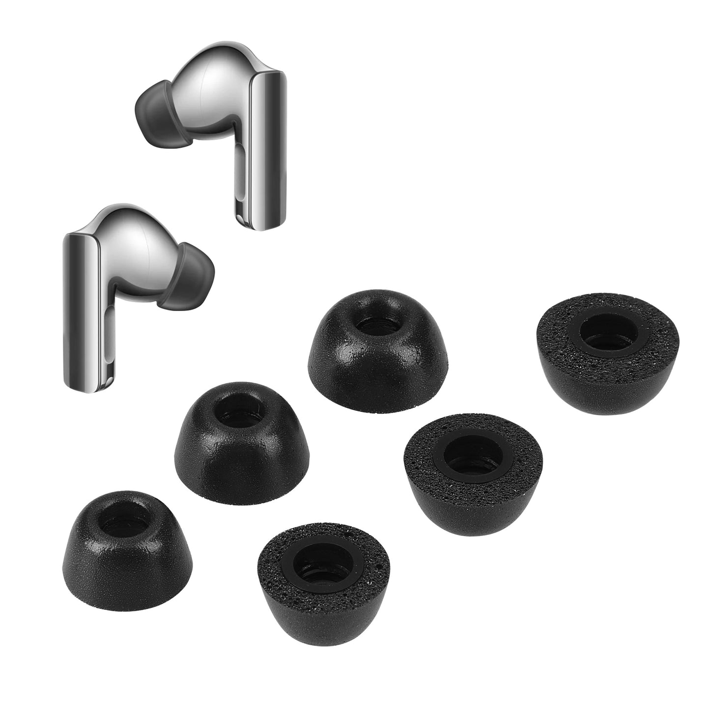 kwmobile 6x Ersatz In Ear Kopfhörer kompatibel mit Huawei FreeBuds Pro 3 - 3 Größen - Polster Ohrstöpsel In-Ear Ohrhörer - Schwarz Schwarz  