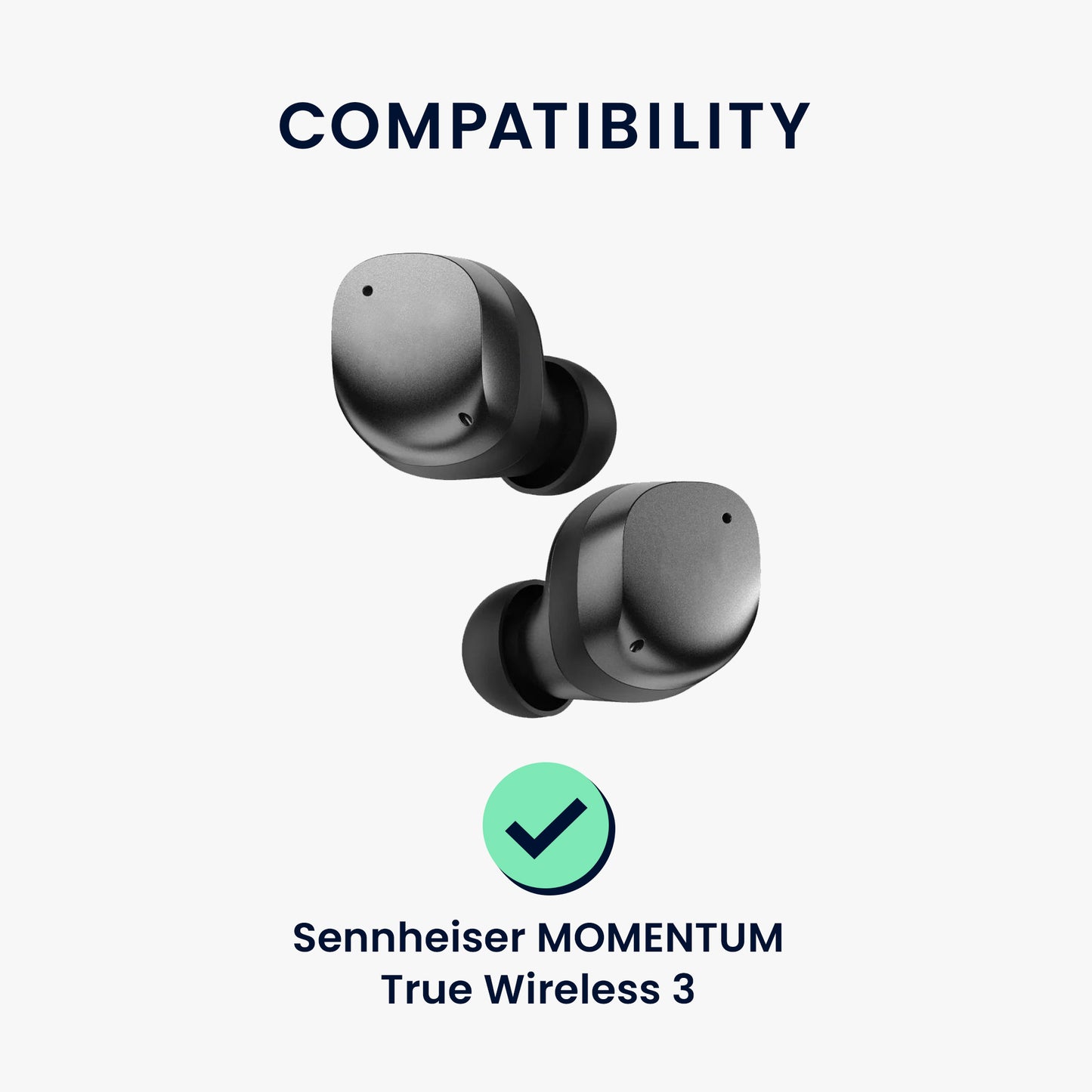 kwmobile Replacement In-Ear Earphones compatible with Sennheiser MOMENTUM True Wireless 3 Earpads Earplugs In-Ear Earbuds