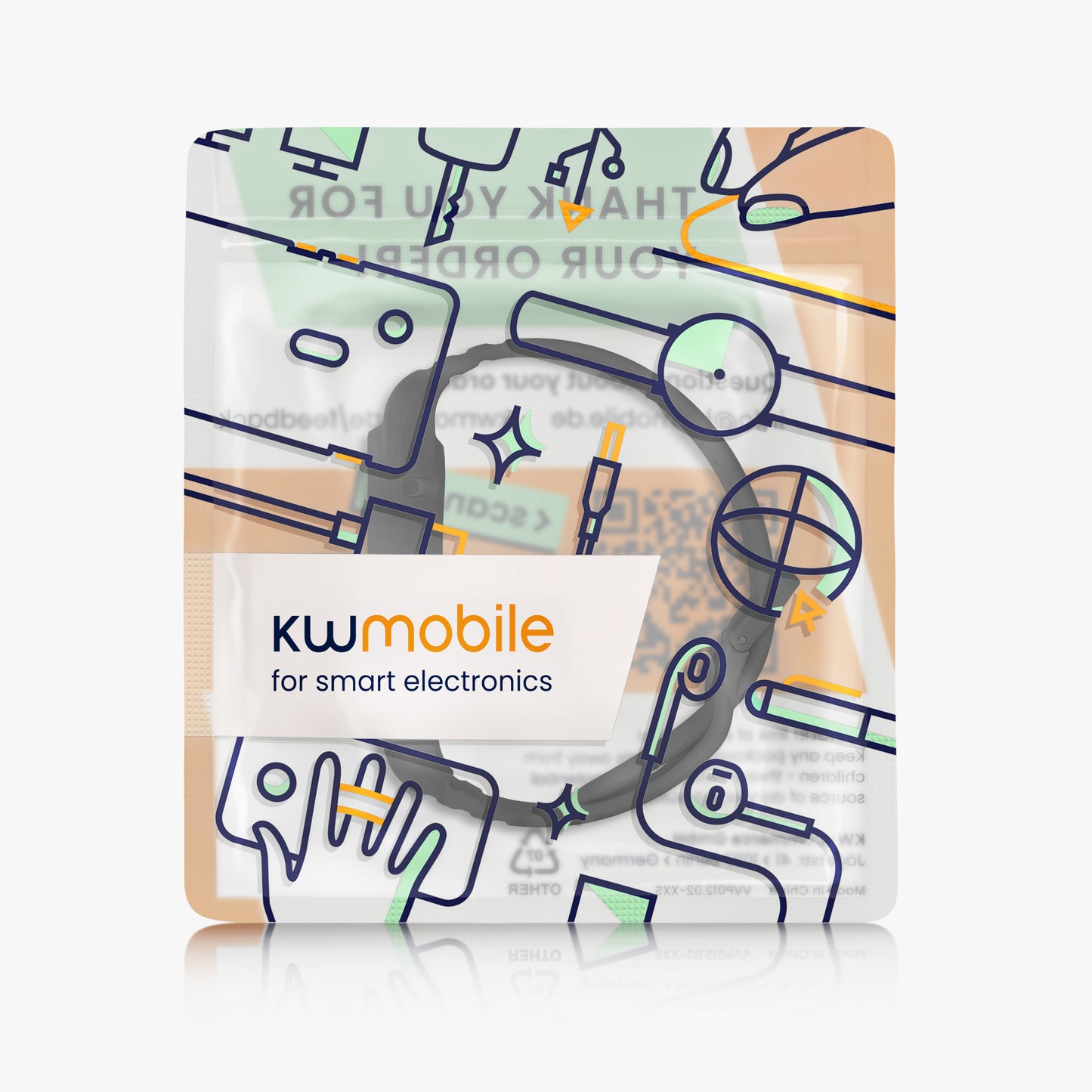 kwmobile Sport Band compatible with Xiaomi Smart Band 8 Pro / Band 9 Pro / Redmi Watch 5 / Redmi Watch 4 - Strap for Fitness Tracker - with Protective Bumper