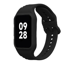 Silicone Sport Strap with Bumper for Xiaomi Smart Band 8 Pro / Band 9 Pro / Redmi Watch 5 / Redmi Watch 4 Black
