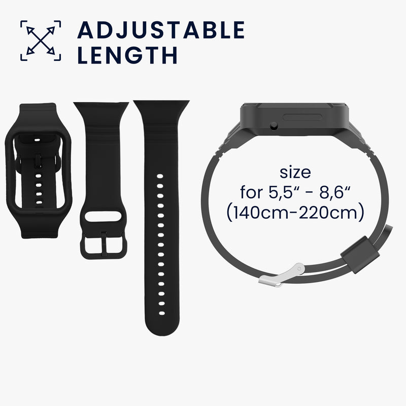 kwmobile Sport Band compatible with Xiaomi Smart Band 8 Pro / Band 9 Pro / Redmi Watch 5 / Redmi Watch 4 - Strap for Fitness Tracker - with Protective Bumper
