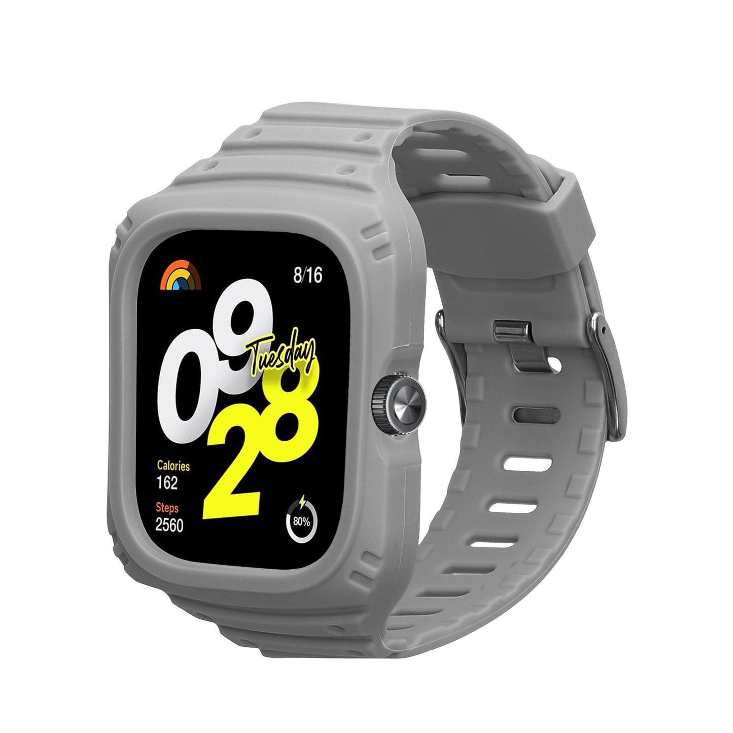 kwmobile Sportarmband kompatibel mit Xiaomi Redmi Watch 4 - Armband TPU Silikon für Fitnesstracker - mit Schutz Bumper Grau Grau  