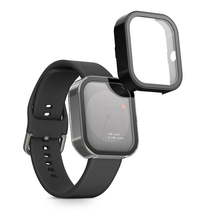 kwmobile Glass Case for CMF by Nothing Watch Pro (D395) Protective Case Fullbody Fitness Tracker Case Set