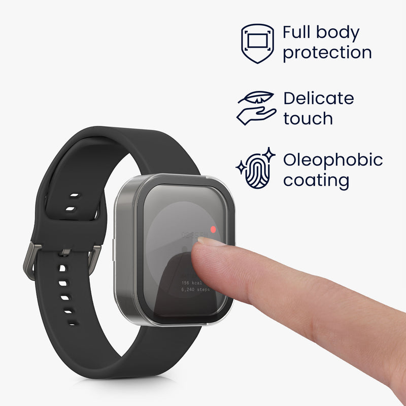 kwmobile Glass Case for CMF by Nothing Watch Pro (D395) Protective Case Fullbody Fitness Tracker Case Set