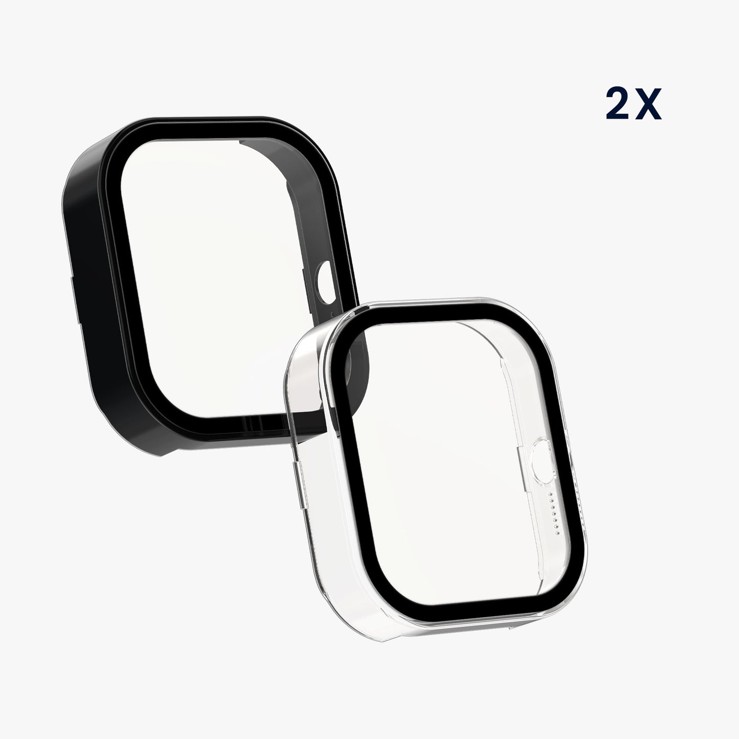kwmobile Glass Case for CMF by Nothing Watch Pro (D395) Protective Case Fullbody Fitness Tracker Case Set