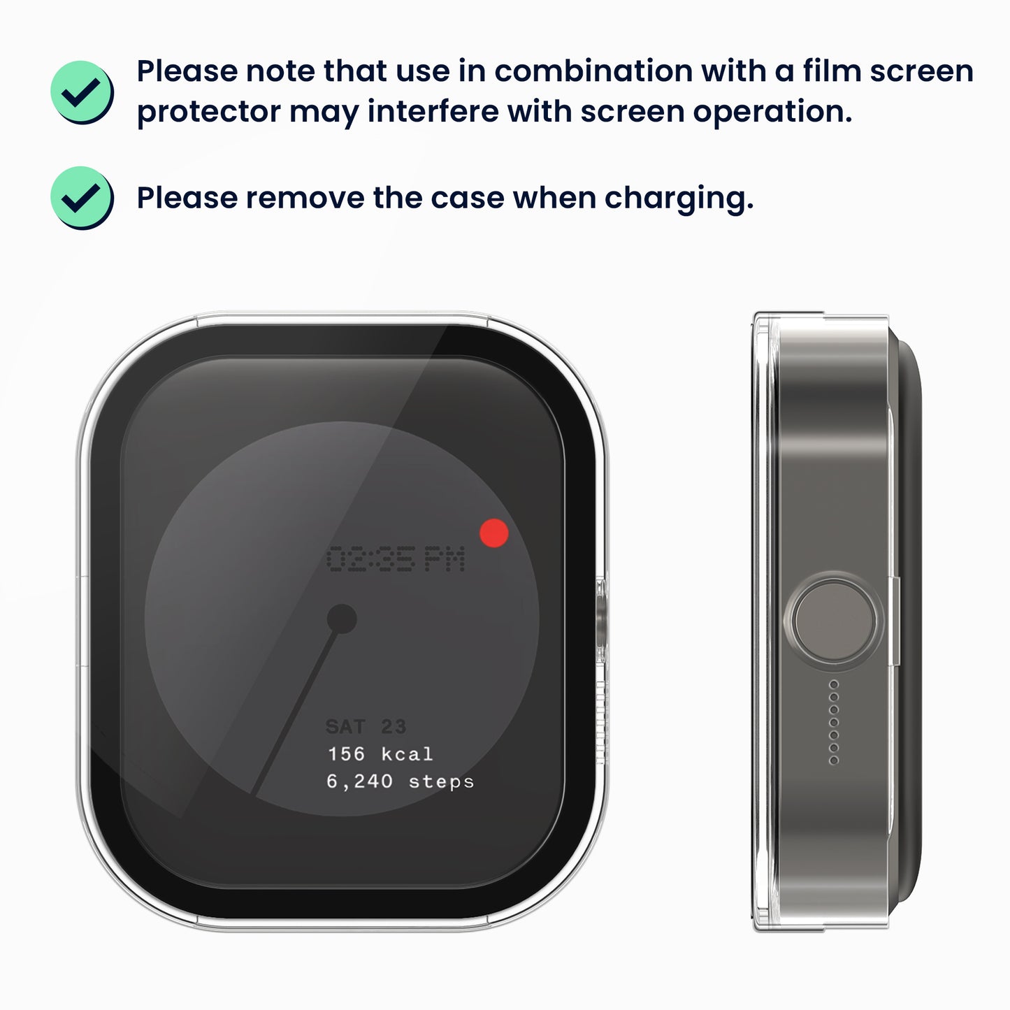 kwmobile Glass Case for CMF by Nothing Watch Pro (D395) Protective Case Fullbody Fitness Tracker Case Set