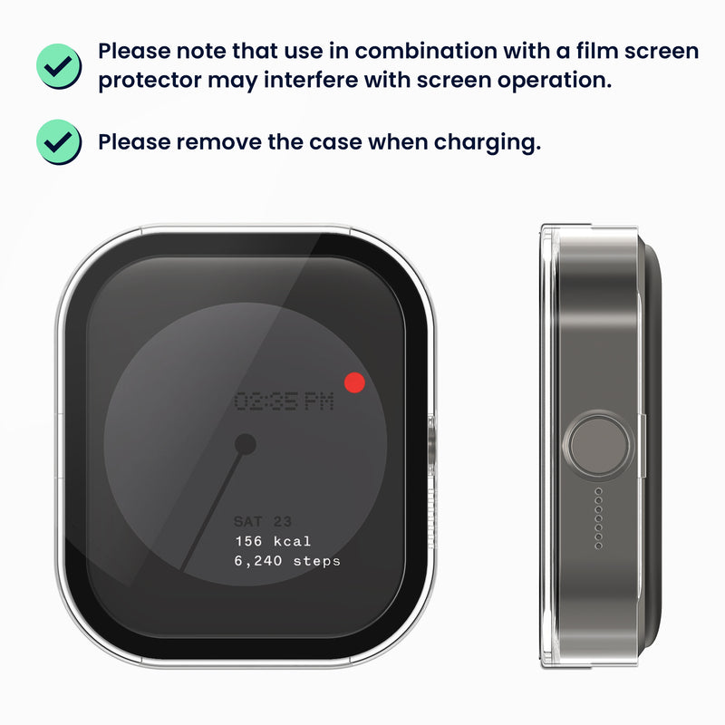 kwmobile Glass Case for CMF by Nothing Watch Pro (D395) Protective Case Fullbody Fitness Tracker Case Set