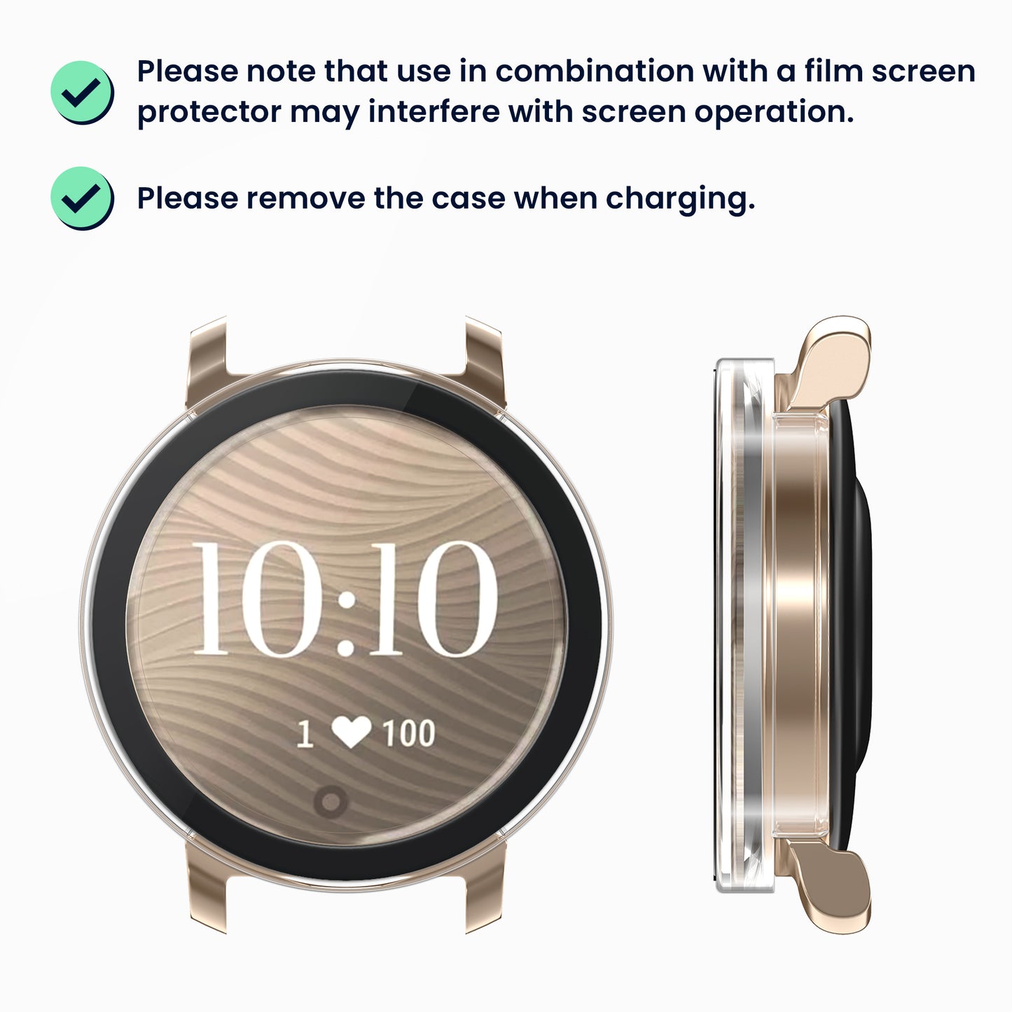 kwmobile Glass Case for Garmin Lily 2 Protective Cover Fullbody Fitness Tracker Case Set